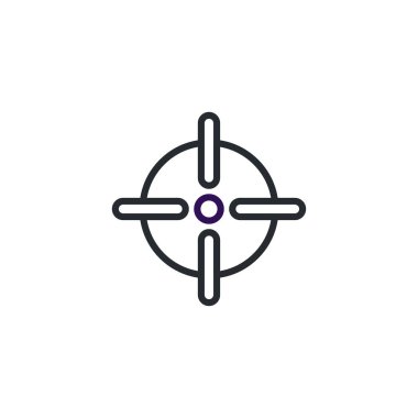 Beyaz arkaplanda basit bir çapraz gölge simgesi. Tasarım, hedef alma ve hedef alma üzerine odaklanan çeşitli uygulamalar için ideal bir modern grafiksel element sunarak kesinlik ve doğruluğu somutlaştırır.