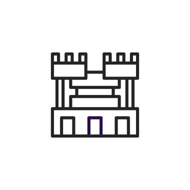 Belirgin kuleler ve siperlerden oluşan minimalist mimari bir yapı, güvenlik ve dayanıklılık hissi uyandırıyor. Binanın tasarımı geometrik