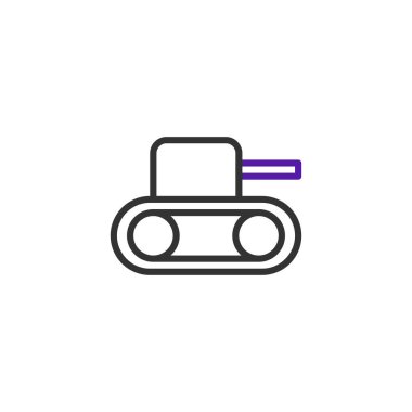 Basitleştirilmiş düz bir illüstrasyonda modern tasarım ve teknolojiyi vurgulayan bir tank yer alır. Grafik, savunma hazırlığı ve sağlam bir ordu hissi uyandırmak için temiz çizgiler ve minimum ayrıntılar kullanıyor.