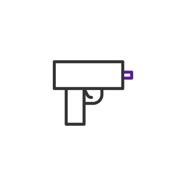 İzole edilmiş bir ateşli silah illüstrasyonunda minimalist tasarım sergileniyor. Bu basit sanatsal ifade, temiz ana hatlarla çizilmiş, nesnenin özünü temsil eder.