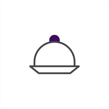 Bir yemek kubbesinin olduğu minimalist bir illüstrasyon, zarif bir hizmet sunuyor. Mutfak markaları, yemek servisi ya da restoran uygulamaları için idealdir. İkona biraz entelektüellik katar.