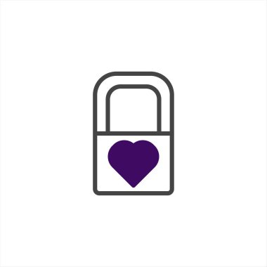 Görüntü, kalbinin merkezinde koruma, sevgi ve güvenlik temalarını sembolize eden stilize edilmiş bir asma kilidi içeriyor. Bu minimalist tasarım çeşitli kavramları iletmek için uygundur