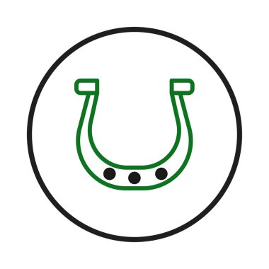 Bu sanatsal tasvirde, şans, kutlama ve servetin somutlaştırıldığı bir çember içine alınmış yeşil at nalı tılsımı sergileniyor. Basit ama güçlü bir sembol. Tasarımlar için mükemmel.