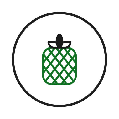 Basit ama stil sahibi bir ananas çizimi. Bu tasarım, sağlıklı beslenmeyi, tropikal tatları ve tazeliği temsil etmek için ideal olan temiz çizgileri ve yeşil renk paletini vurgular.