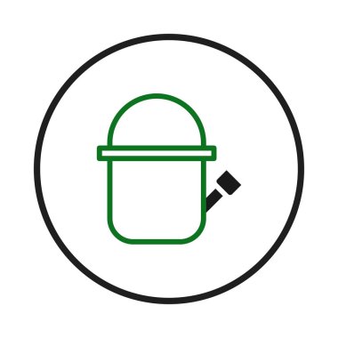 Minimalist tasarım, basitlik ve çevre bilincini vurgulayarak, siyah bir çember içinde yeşil bir sulama ikonu sergiliyor. Bahçeciliği, ekolojik dengeyi, bahçıvanlığı temsil ediyor.