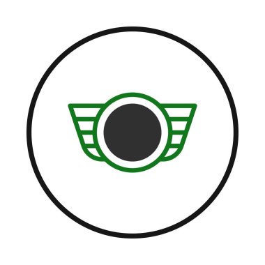 Basit, temiz bir geometrik logo tasarımı. Çemberin içinde kanatlı bir amblem var. Bu soyut tasvir, modern estetiği zamansız cazibeyle harmanlıyor.