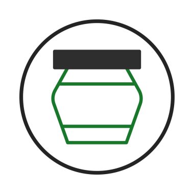 Çember içindeki bir kavanozun minimalist geometrik çizimi temiz ve modern bir tasarım yaratır. Logo tasarımı, markalaşma ve dijital temsiller, basitlik ve karmaşıklık için ideal.