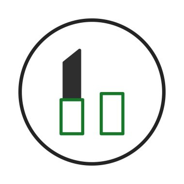 Ruj sergilenen, güzellik ve makyajı simgeleyen minimalist bir illüstrasyon. Tasarım, modern bir estetik yaratmak için basit geometrik şekiller içeriyor. Kozmetik markalar ve moda blogları için ideal,