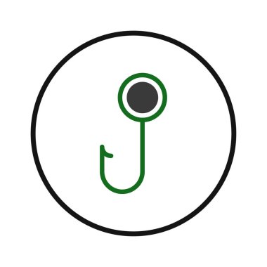 Balıkçı kancası tasarımının basit bir grafik tasarımı, temiz çizgiler ve minimalist estetik yoluyla biçiminin vurgulanması. Tasarım, simgeler için uygun olan olta takımlarını taşıma üzerine odaklanır,