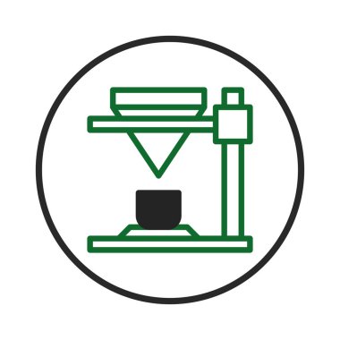 Modern endüstriyel üretimi temsil eden soyut bir çizim. Tasarım otomasyon, mühendislik doğruluğu ve teknolojik ilerlemeyi ön plana çıkarıyor. Bu görüntü endüstriyel bir tema taşır