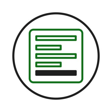 Düzenli bilgiyi sembolize eden, grafiksel yuvarlak çerçeve içinde yapılandırılmış bir veri biçimini gösteren kavramsal bir resim. Düzeni temsil ediyor, basitleştirilmiş ama estetik olarak