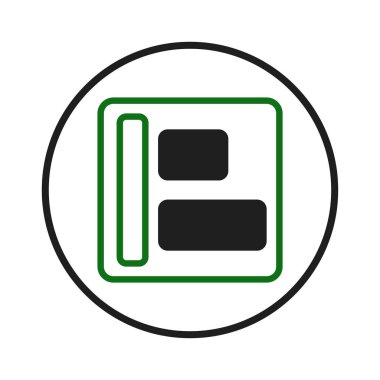 Bu soyut illüstrasyon modern bir uygulama tasarımı sunar. Temiz çizgiler ve geometrik şekiller dairesel bir arayüzün içindeki arayüzü vurgulayarak basitlik ve verimlilik hissi yaratır.