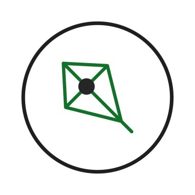 Bu tasarım siyah bir dairenin içinde basitleştirilmiş yeşil bir uçurtma içerir. Tasarım temiz, logolar ve simgeler için uygun, ve neşeli bir çocukluk oyunu duygusunu çağrıştırıyor..