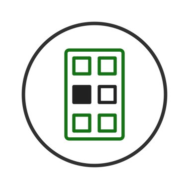 Çemberin içinde çeşitli kareler bulunan bir ızgarayı gösteren görsel olarak meşgul edici soyut bir tasarım. Modern tasarım ve geometrik karmaşıklığı çağrıştıran bu resim, basitliği harmanlıyor