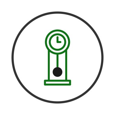 Yeşil bir sarkacın saat simgesi zamanın akışını gösteriyor. Tasarımı nostalji ve klasik zarafeti çağrıştırıyor. Ritmik salınımlar kavramların görsel bir sembolünü oluşturur.