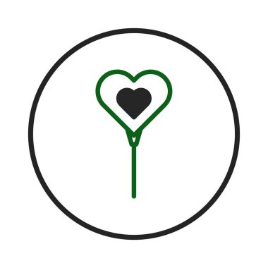 Sevgi ve sevgi temaları taşıyan bir çemberin içindeki minimalist bir kalp sembolünü gösteren bir resim. Basit tasarım, zarafeti güçlü bir duygusal mesajla birleştiriyor. Sevgililer Günü için ideal.,