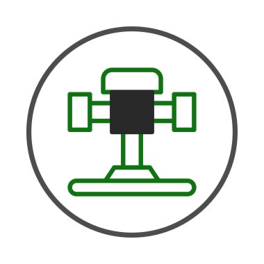 Teknik bir diyagramın kısa bir temsili, mühendislik ve inşaat projeleri için ideal dairesel bir çerçevede sergilenmektedir. Bu illüstrasyon teknolojik gelişmeyi ve