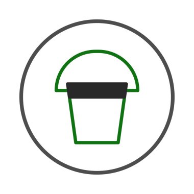 Bir kovanın minimalist tasviri, temiz yeşil çizgilerle tanımlanır, kovanın yapısı ve şekli, tarafsız bir çemberin içinde, beyaz bir zemin üzerine vurgulanır, bu tasarım