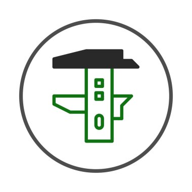 Bir illüstrasyonda, teknik veya mühendislik uygulamaları için tasarlanmış bir hassas ölçüm aracı, muhtemelen bir kalibre gösterilir. Bu resim bir mekanik tasarım sunar, temsil etmek için uygun