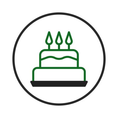 Tarzlı bir vektör illüstrasyonu, üç mumla süslenmiş iki katlı bir pasta sunar. Kutlamanın özünü, neşeli vesileleri ve neşeli tezahüratı somutlaştırır. Selamlama, etkinlik ve...