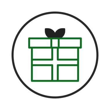 Dairesel bir sınırın içine gizlenmiş basit ama zarif bir hediye kutusu tasviri, verme ruhunu çağrıştırıyor. Beyaz arka plana karşı gelen yeşil çizgiler temiz ve modern bir estetik oluşturuyor..