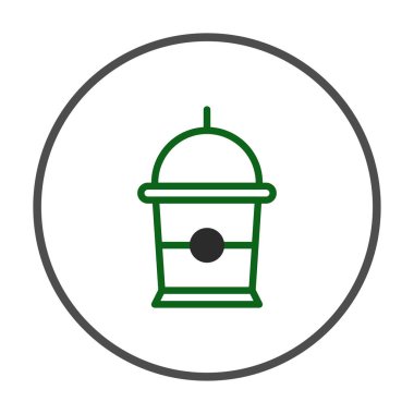 Çemberin içinde bir kahve fincanı hatlarını gösteren minimalist bir ikon, basitlik ve ferahlık hissi uyandırıyor. Kafeleri, içecekleri veya temiz tasarıma değer veren markaları temsil etmek için idealdir.