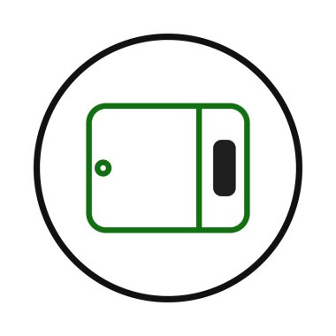 Dijital bir cihazı tasvir eden minimalist bir simge. Kıtır çizgileri ve düz tasarımı modern bağlantı ve taşınabilir teknolojiyi akla getiriyor, basit ama etkili bir iletişim yolu sunuyor.