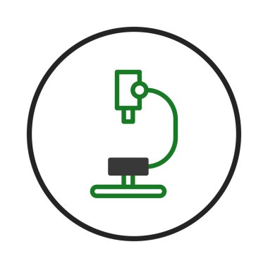 Bilimsel araştırma ve laboratuvar analizini sembolize eden bir mikroskobun temiz ve modern bir çizimi. Görüntü biyoloji, kimya ve tıp eğitimi ile ilgili kavramların aktarılması için idealdir.,