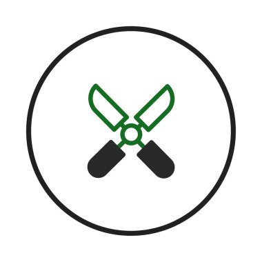 Bahçe budayıcılarını temsil eden asgari, stilize bir simge dairesel bir çerçeve içinde sergilenir. Tasarım, budama makası tasviri için yeşil ve siyah renkler kullanır, bahçıvanlığı, bitki bakımını ve