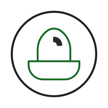 Minimalist bir grafik, yeşil bir bitkiyi yuvarlak bir sınır içinde tasvir ediyor. İllüstrasyonda basitlik, doğa ve modern tasarım vurgulanıyor. Simgeler ya da grafik ögeleri için ideal