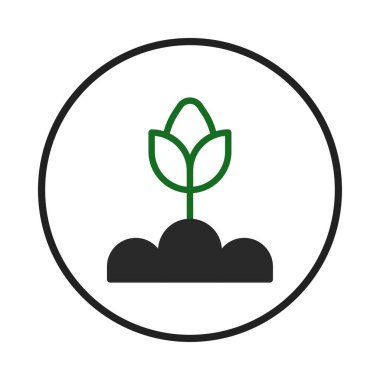 Bu illüstrasyon, umut, yeni başlangıçlar ve sürdürülebilir gelişimi sembolize eden karanlık dünyada zarifçe ilerleyen canlı bir yeşil filizin göstergesidir. Büyümeyi, potansiyeli temsil eder.,