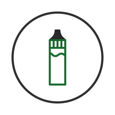 Modern bir alternatif olarak parlak tasarımı ve rolünü vurgulayarak, bir buhar cihazının temiz ve çağdaş illüstrasyonunu. Sağlık, tütün bırakılması veya sağlık ile ilgili görsel iletişim için ideal