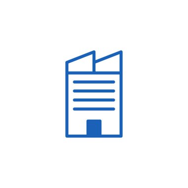 Modern ofis inşa çizgisi simgesi. Şirket mimarisinin, emlak ve iş merkezinin sembolü. Vektör illüstrasyonu.