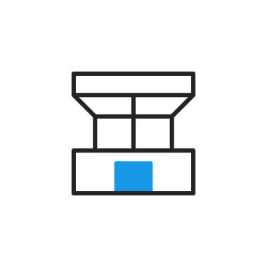 Temiz çizgileri olan modern yapı ikonu. Basit bir tasarım ile mimari, emlak ve kentsel gelişimi temsil eder..