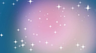 Animasyon yıldızları yumuşak, renkli bir arkaplanda parıldarlar. Projelere sihirli bir dokunuş eklemek için mükemmel.