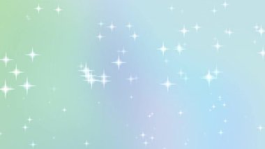 Parlayan yıldızlı yumuşak pastel gradyan. Rüya gibi, büyülü ya da ruhani arka planlar için mükemmel. Canlandırma.