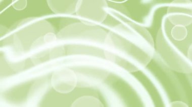 Zarif açık yeşil zemin, yumuşak bokeh ışıkları ve dingin ve modern bir his için akan çizgiler..