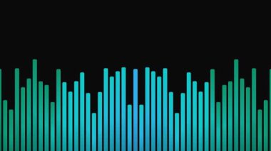 Animasyon ses spektrum analizcisi arka planı. Renkli çubuklarla dinamik müzik dengeleyicisi. Modern ses görselleştirme.