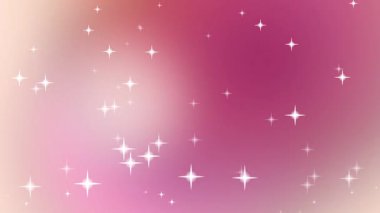 Yumuşak eğimli pembe arka planda parıldayan yıldızlar. Projelerinize sihirli bir dokunuş eklemek için mükemmel.
