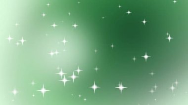 Parlayan yıldızlar ve parıldayan efektlerle dolu canlı yeşil bir arka plan. Festival veya büyülü temalar için ideal.