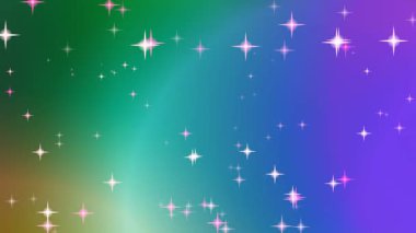 Animasyon yıldızları parlak bir arka planda parıldıyor. Herhangi bir projeye sihir eklemek için mükemmel.