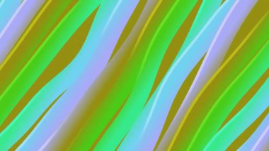 Yeşil, mavi ve sarı renkli dalgalı çizgiler içeren dinamik soyut arkaplan animasyonu. Modern tasarımlar için mükemmel..