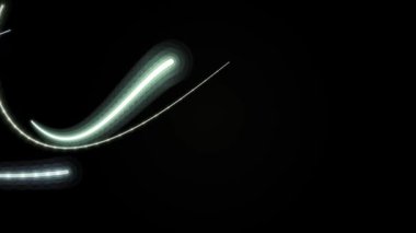 Karanlıkta soyut parlayan izler, ışık çizgileri, enerji çizgileri.