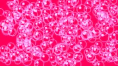 Yüzen baloncuklu dinamik pembe arka plan. Herhangi bir projeye canlı ve neşeli bir dokunuş eklemek için mükemmel..