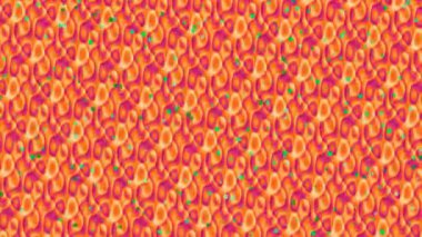 Değişken soyut arka plan, turuncu ve pembe organik şekiller, ince yeşil aksanlı. Kusursuz döngü.