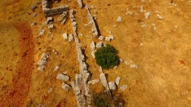 古代都市プラタイア プラタイ とギリシャ付近の遺跡の空中ビュー — ストック動画