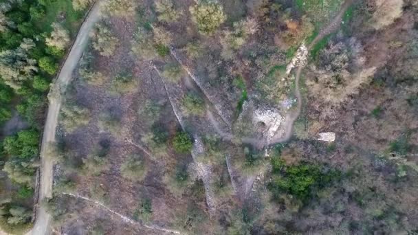 Luchtfoto Van Het Kleine Theater Van Palaia Epidavros Peloponnesos Griekenland — Stockvideo