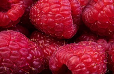 Taze ve tatlı ahududu arkaplanı. Makro