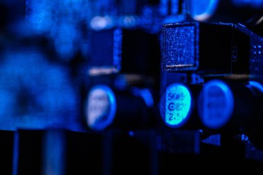 Bilgisayar ana kartı. Anakart dijital çip. Teknoloji geçmişi