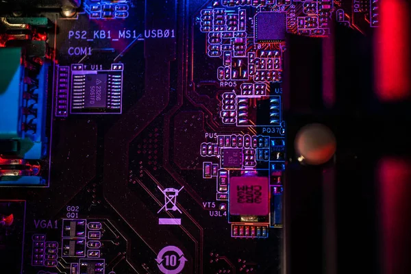 Computer motherboard. Motherboard digital chip. Technology background